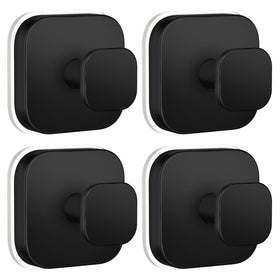 BKV suction cup hooks with square base in black for towel hanging in a bathroom