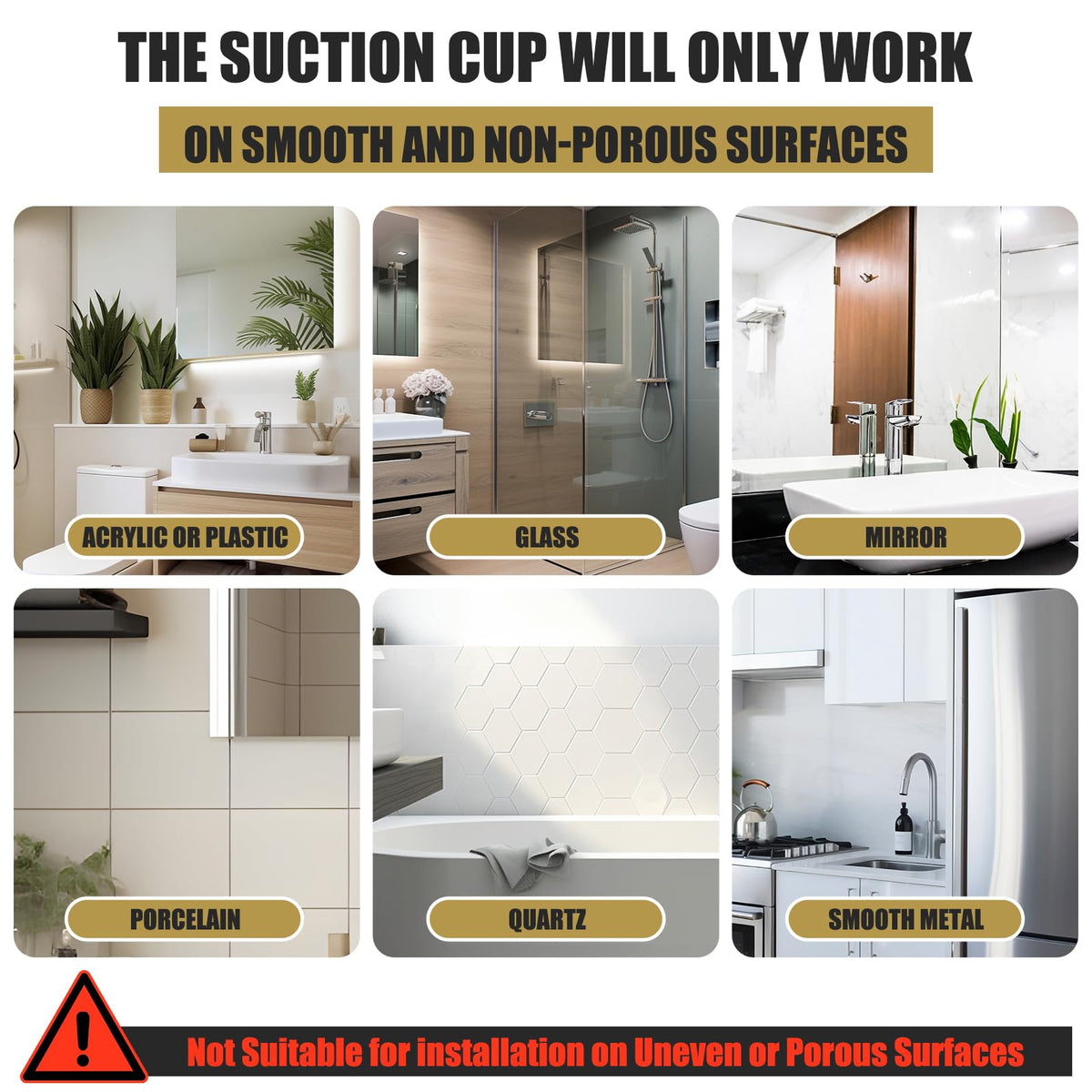 BKV tool-free installation process on bathroom wall