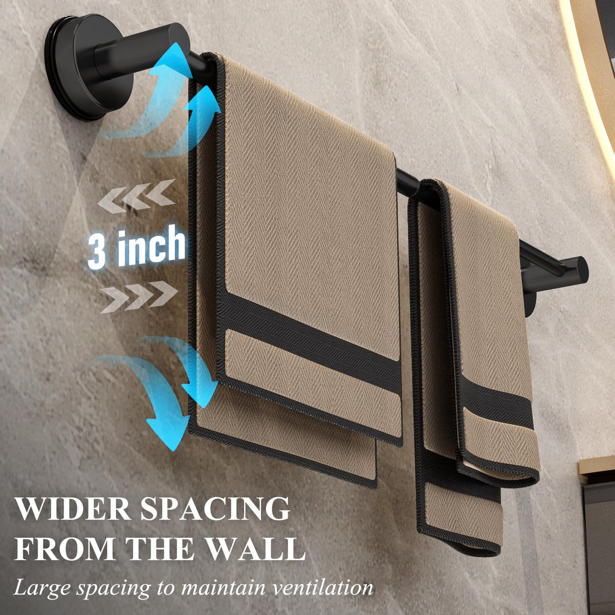 Towel bar attached to glass shower door without drilling