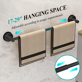 BKV multi-purpose towel bar holds towels, robes, and clothes