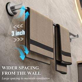 BKV towel bar uses vacuum suction on glass or tile without drilling.