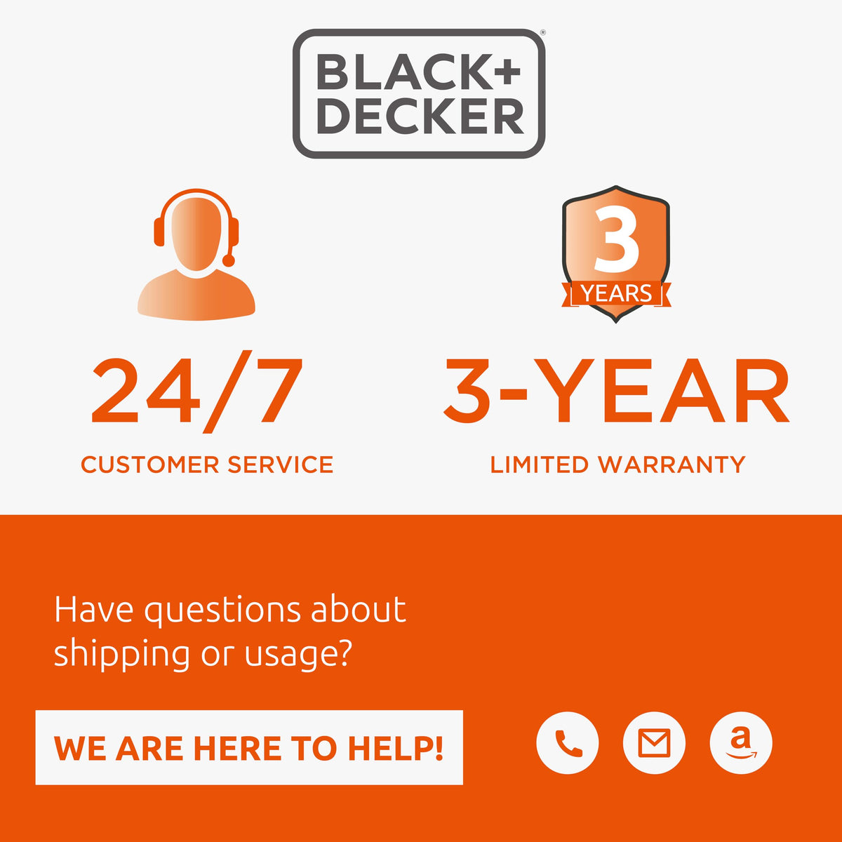 BLACK+DECKER reel powers outdoor tools like drills or mowers.