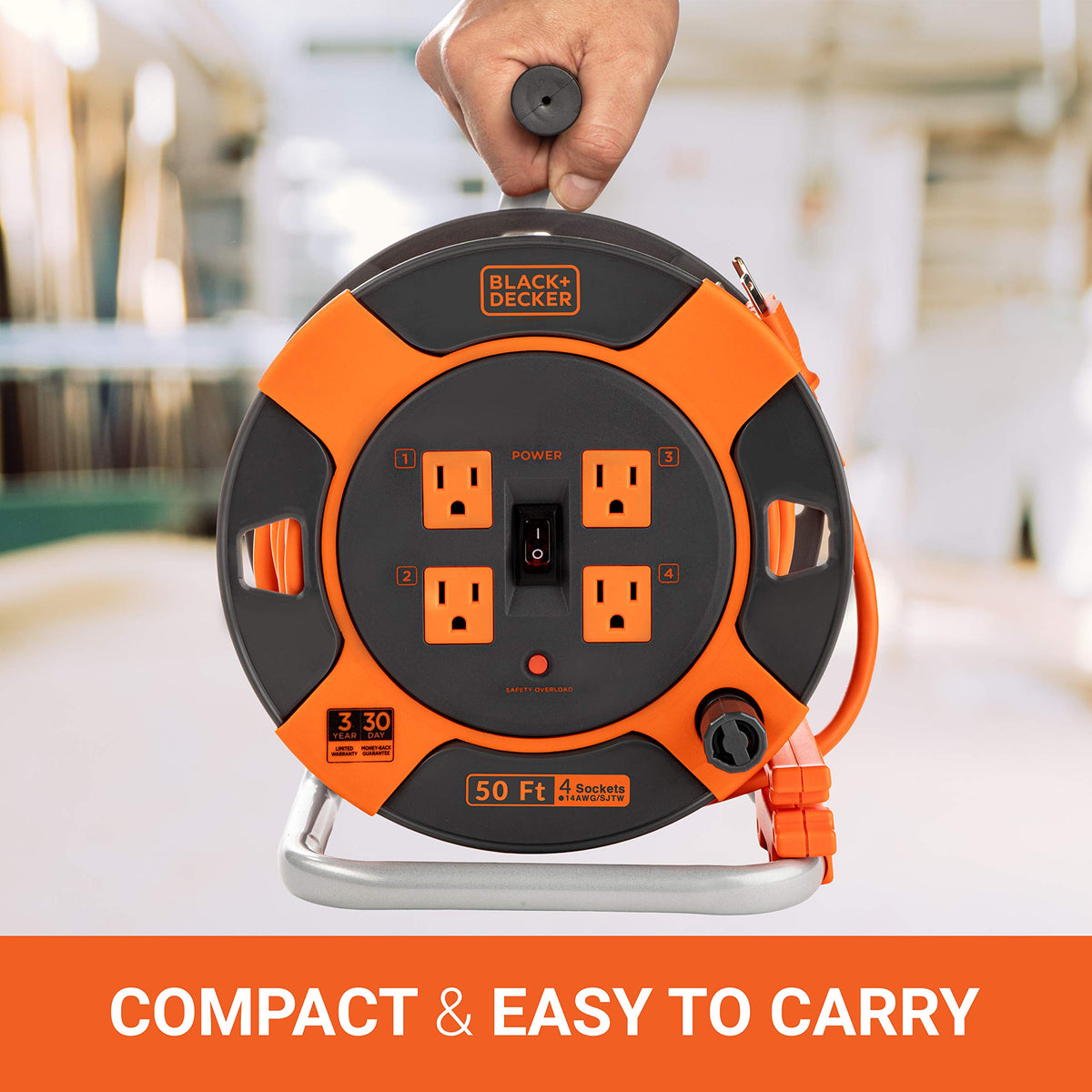BLACK+DECKER built-in circuit breaker for overload protection during use.