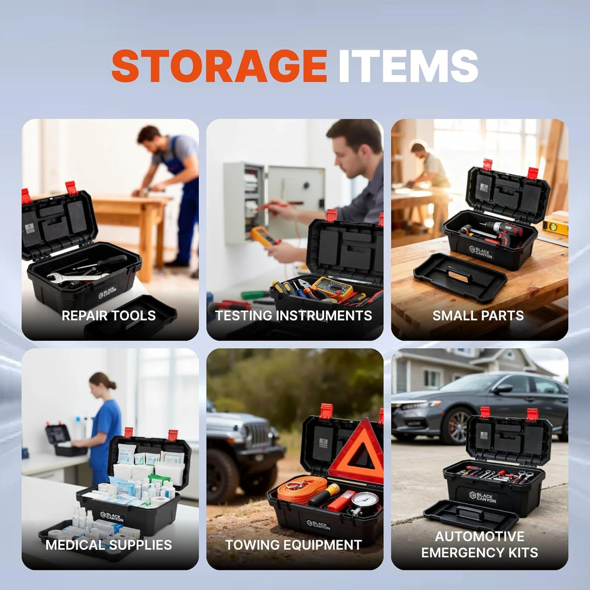 Padlock eye on the Black Canyon toolbox adds security for valuable tools on the move.