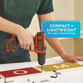 BLACK+DECKER 12V Max drill 11-position clutch for precise control.