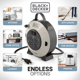 Black+Decker 16AWG SJT cable delivers durable performance for tools and appliances.