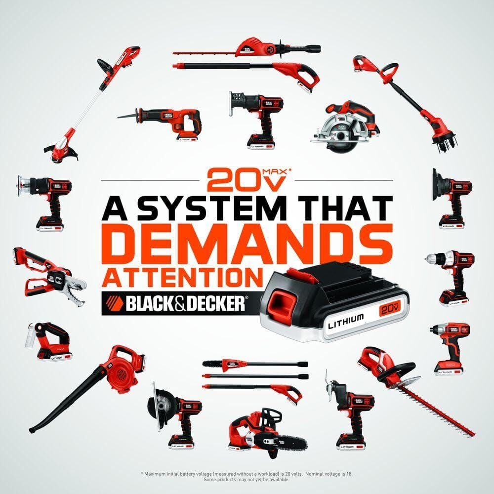 BLACK+DECKER 20V Max battery is lightweight for comfortable use