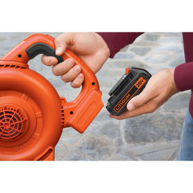 BLACK+DECKER 20V Max battery powering tools during outdoor work