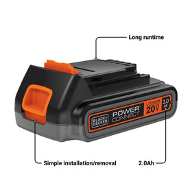 BLACK+DECKER 20V MAX PowerConnect battery ensures versatile compatibility across tools.