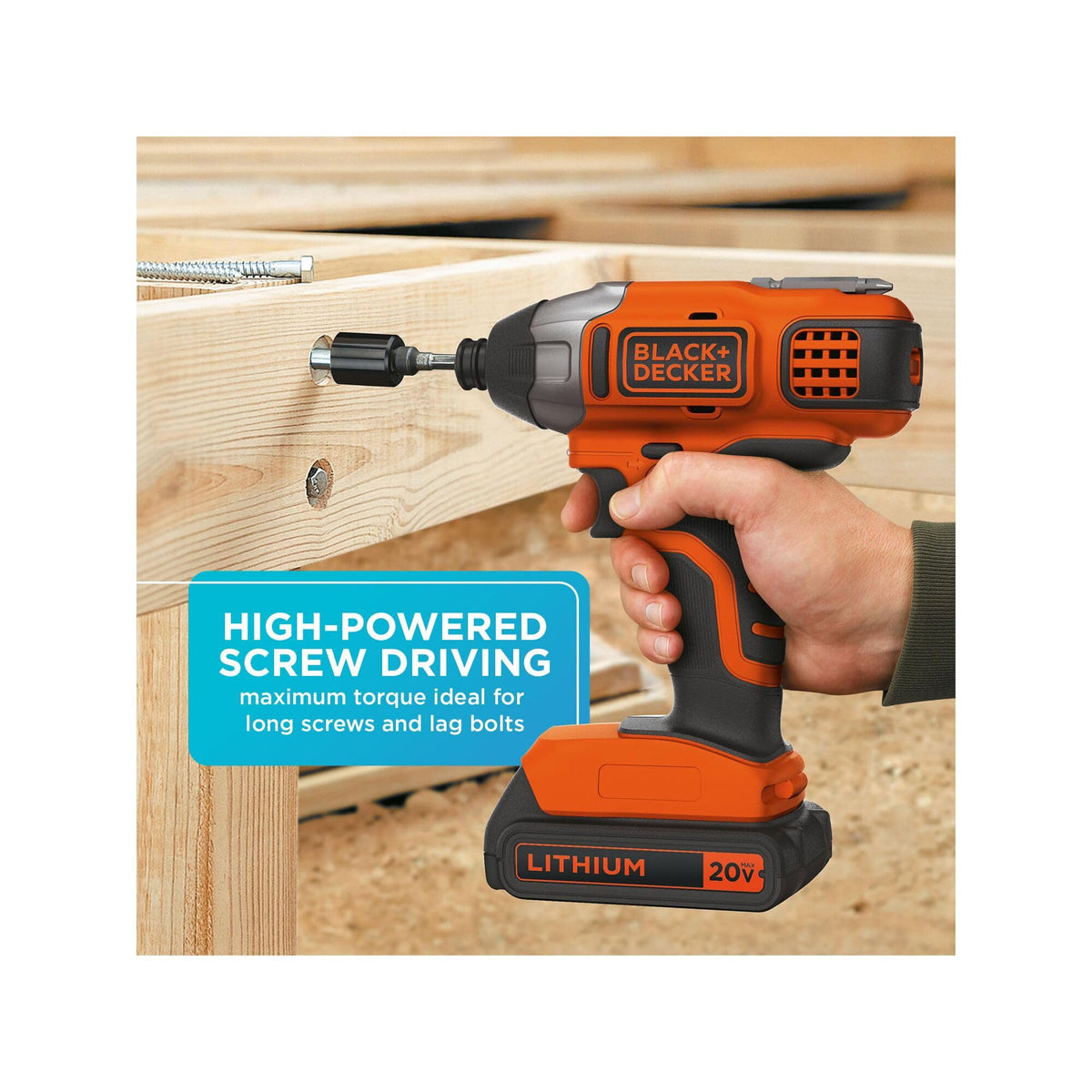 BLACK+DECKER 20V PowerConnect soft-touch grip improves comfort and control.