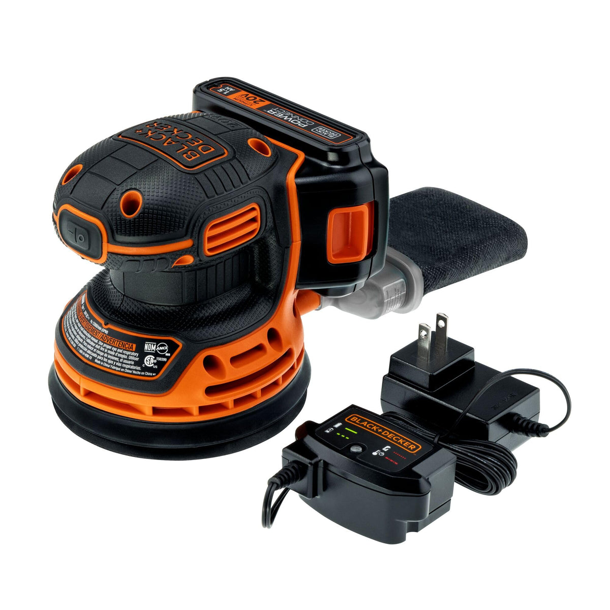 Battery accessory for BLACK+DECKER BDCRO20C sander for ready-to-use setup