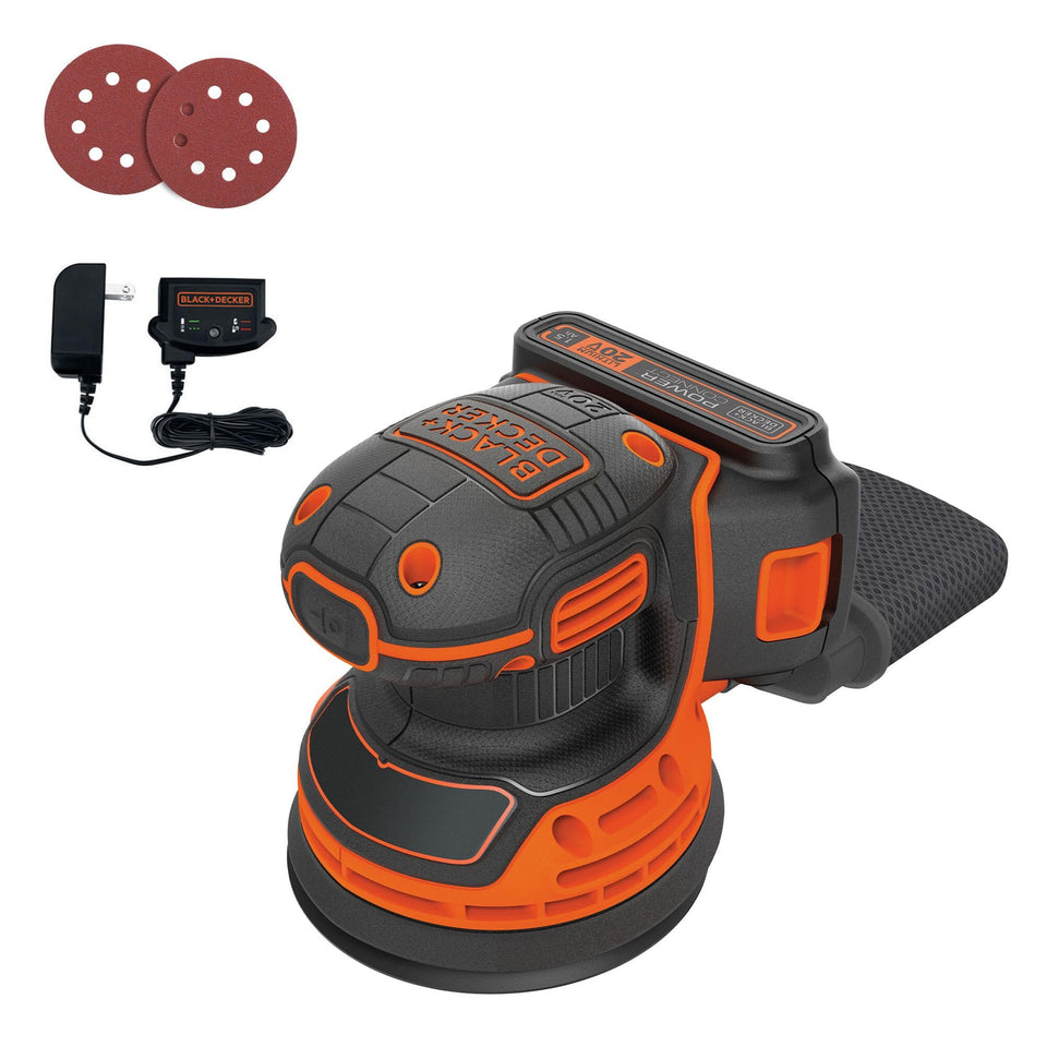 BLACK+DECKER BDCRO20C cordless sander with ergonomic grip for comfortable sanding
