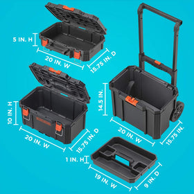 BLACK+DECKER BDST60500APB auto-lock latches securely connect stacked modules
