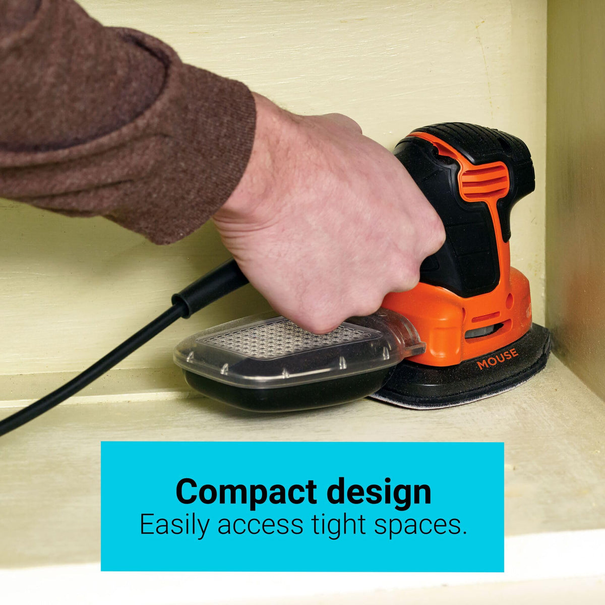 Black+Decker comfort grip provides control and reduces fatigue