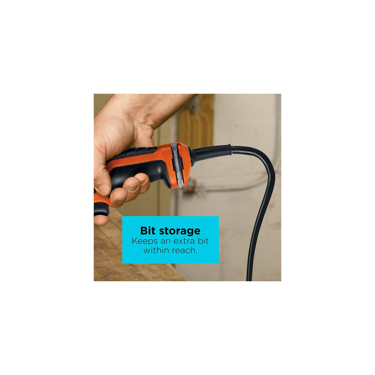 Corded power provides unlimited runtime for larger projects.