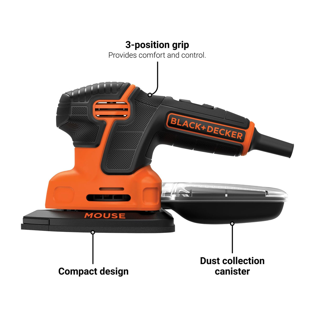 Black+Decker dust-sealed switch protects internals for durability