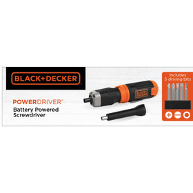 Ergonomic grip on Black+Decker screwdriver for comfortable handling