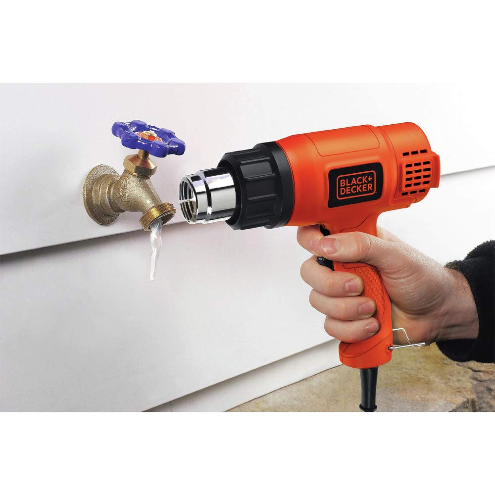BLACK+DECKER HG1300 heat gun corded design provides uninterrupted power during projects.