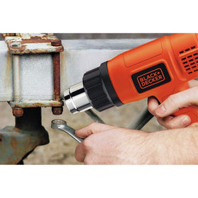 BLACK+DECKER HG1300 heat gun 3-position side handle for comfortable grip.