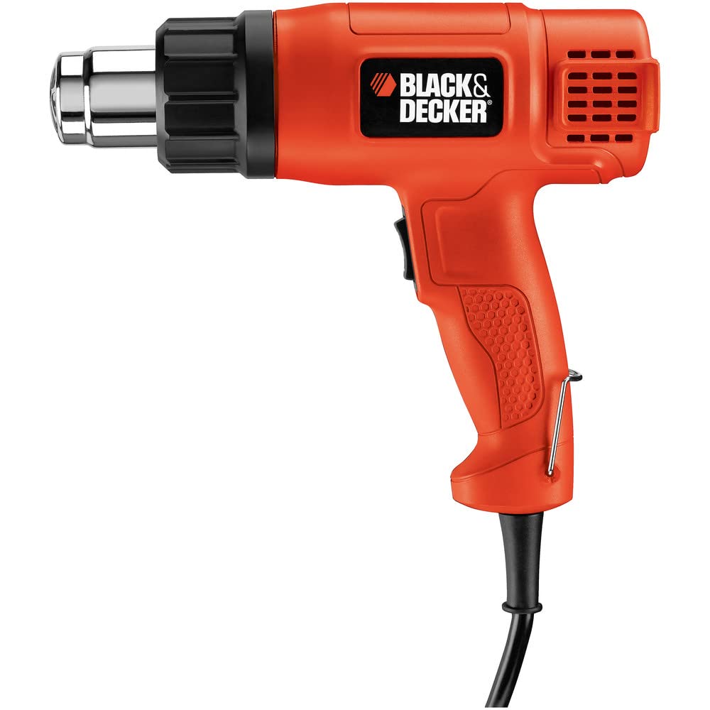BLACK+DECKER HG1300 heat gun front view showing ergonomic handling for precise work.