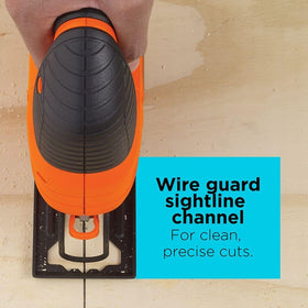 BLACK+DECKER Jig Saw bevel-capable for angled cuts.