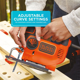 BLACK+DECKER Jig Saw built-in dust blower maintains line of sight