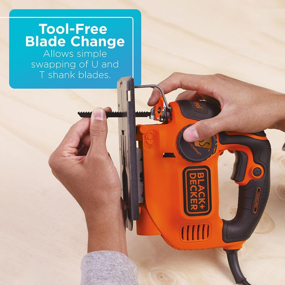 BLACK+DECKER Jig Saw compact rubber handle reduces fatigue