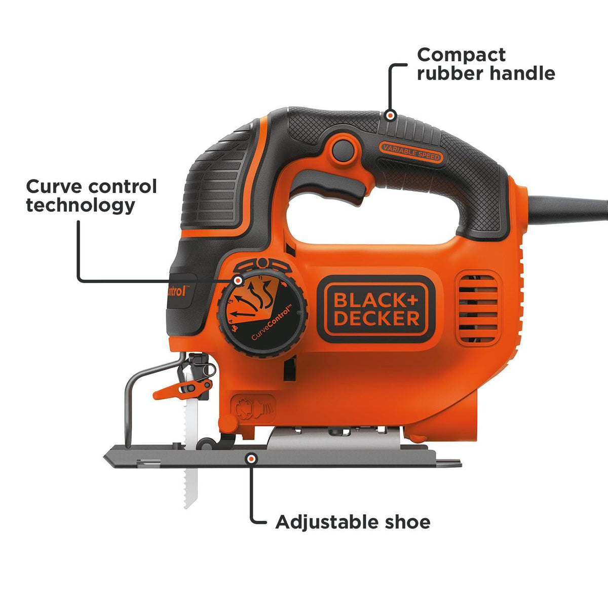 BLACK+DECKER Jig Saw Curve Control for curved cuts