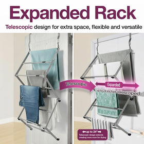 BLACK+DECKER over-the-door drying rack rust-resistant frame boosts durability.