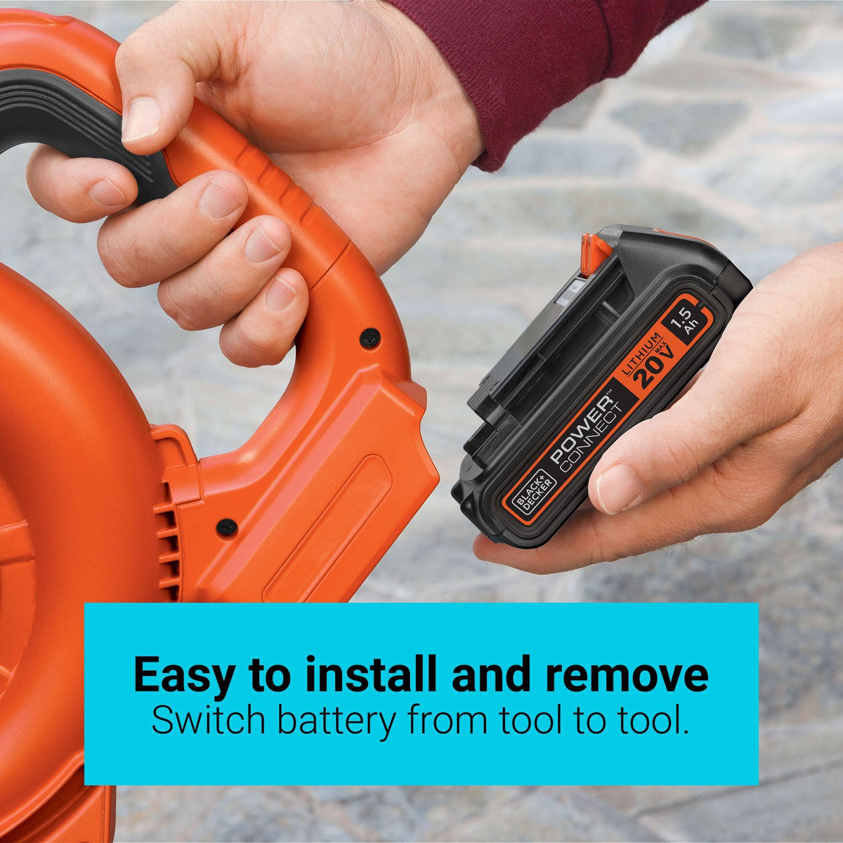 BLACK+DECKER self-regulating technology protects the battery by monitoring voltage and temperature.