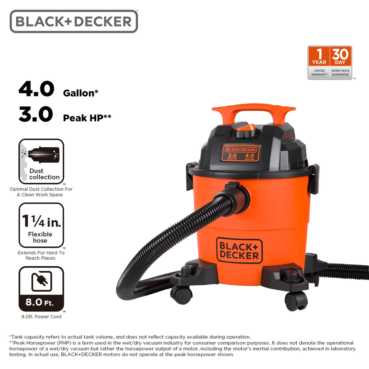 BLACK+DECKER shop vac float mechanism prevents overflow during spills