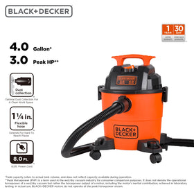 BLACK+DECKER shop vac float mechanism prevents overflow during spills