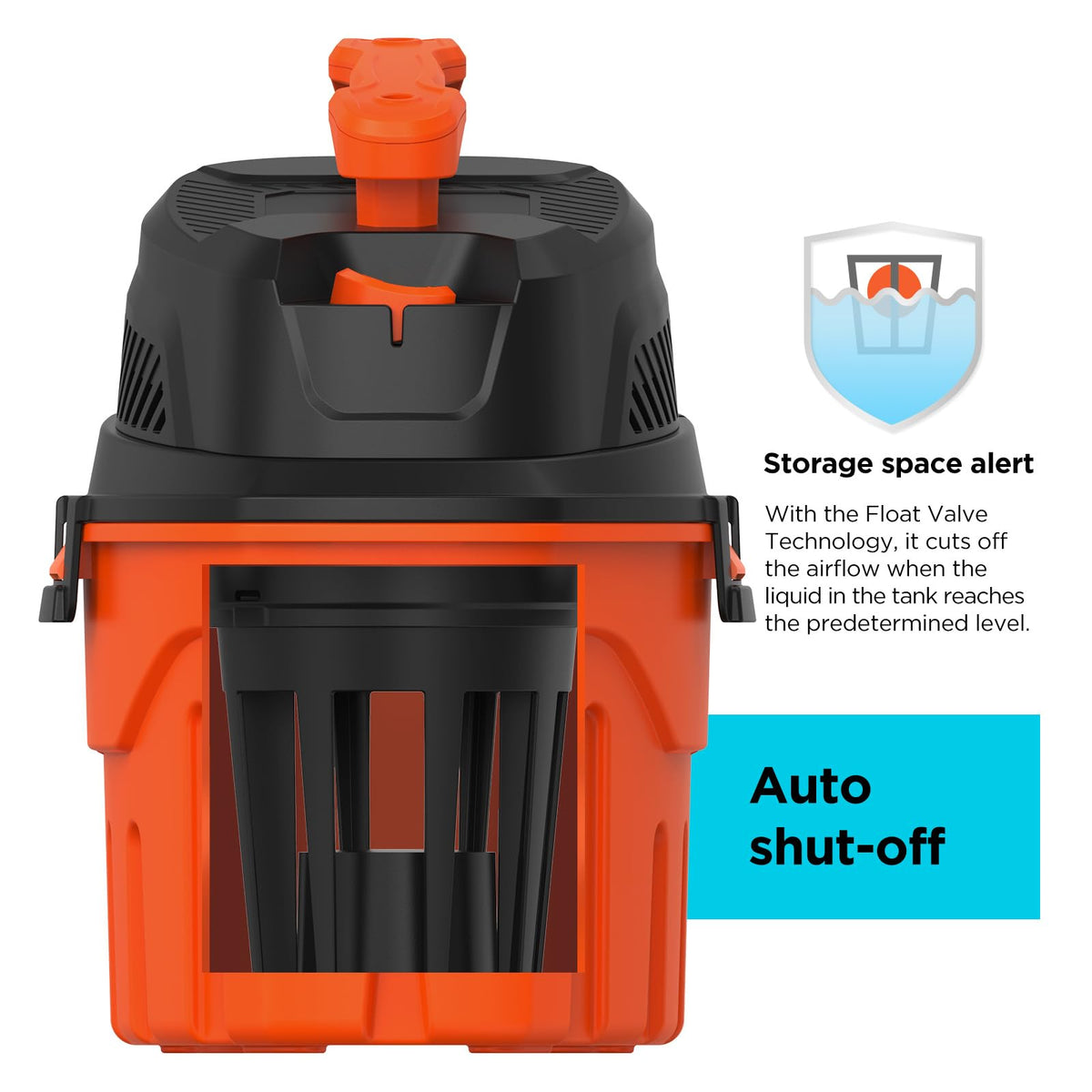 BLACK+DECKER shop vacuum wet-dry suction for spills and debris cleanup