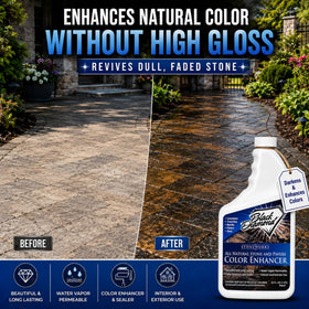 Black Diamond sealer on outdoor pavers enhances weathered surfaces with subtle gloss
