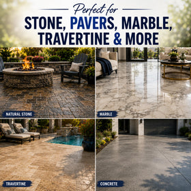 Black Diamond sealer brightens travertine and limestone with a breathable finish