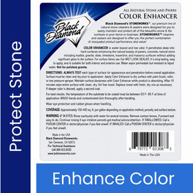 Black Diamond Color Enhancer Sealer storage guidance shown for dry, controlled-temperature conditions.