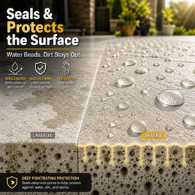 Black Diamond Stoneworks Wet Look Sealer on driveway displaying deep color and gloss