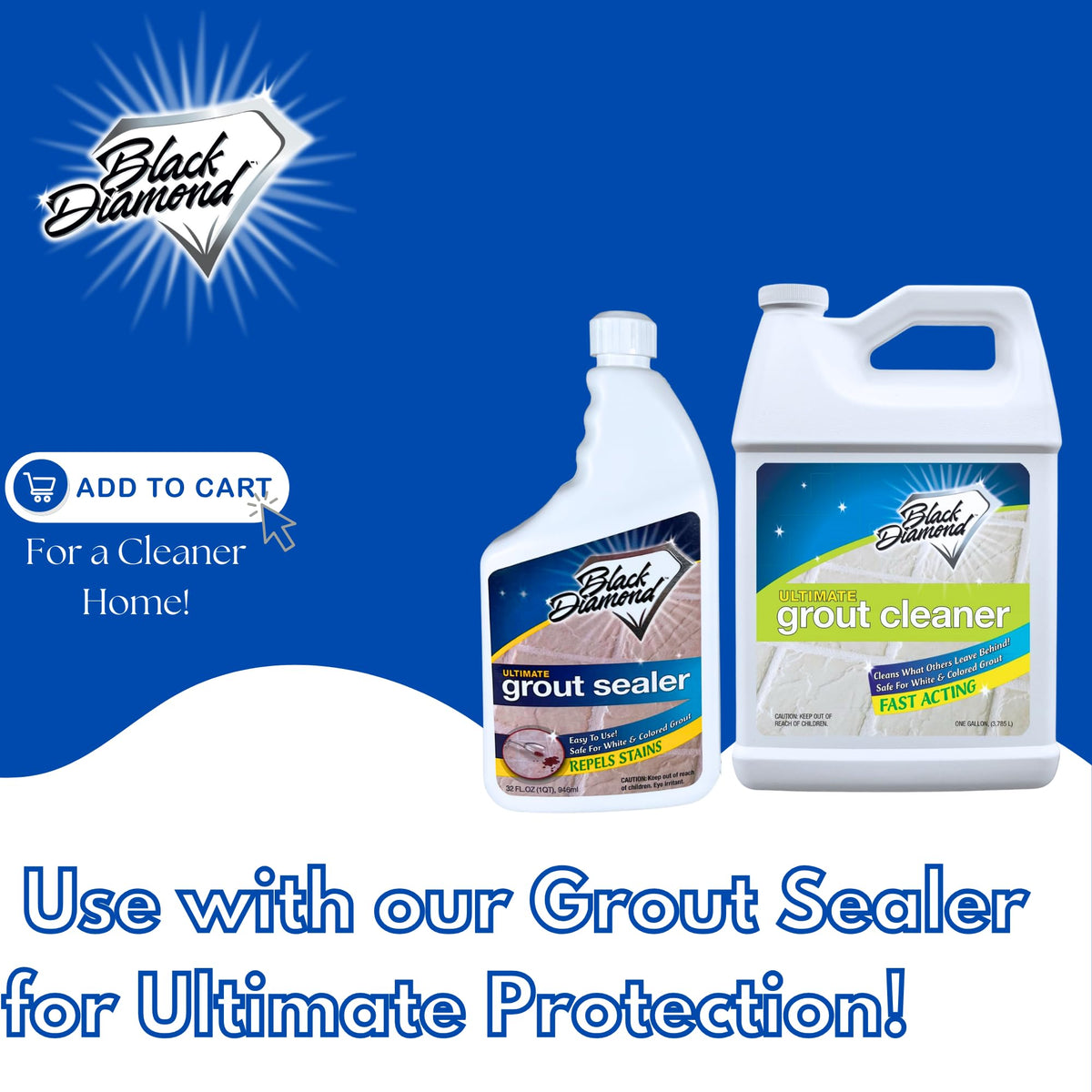 Black Diamond Ultimate Grout Cleaner restores grout color effectively