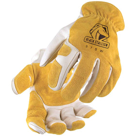 Black Stallion 97SW glove palm provides spark and abrasion protection for welding tasks.