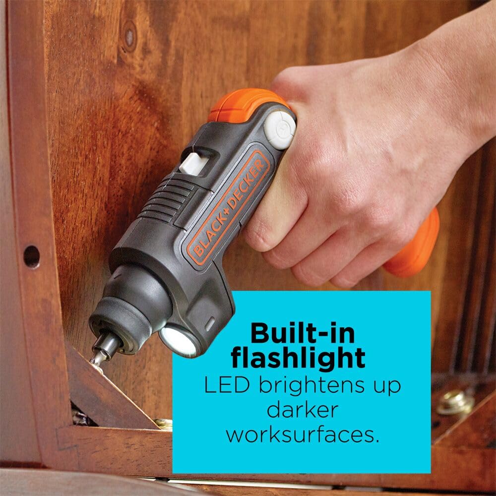 BDCSFL20C image focusing on screwdriving in tight spaces with bright LED light.