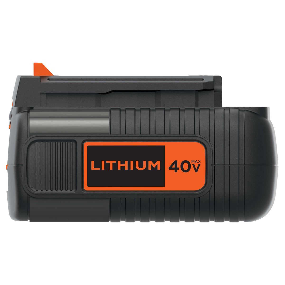 Black+Decker LBX1540 battery side view highlights its slim, portable profile.