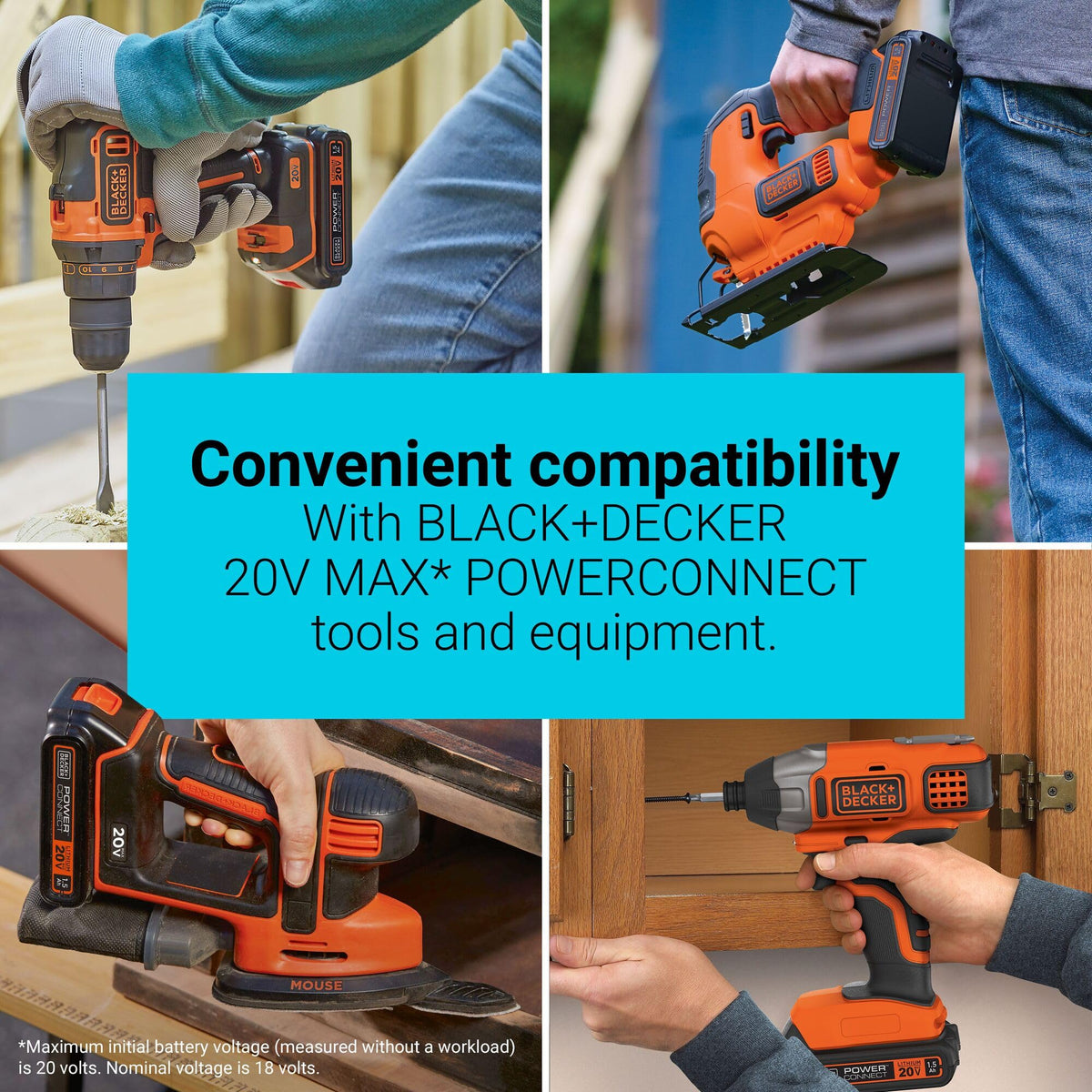 Black+Decker LBXR20 battery with lithium-ion cells for reliable power.