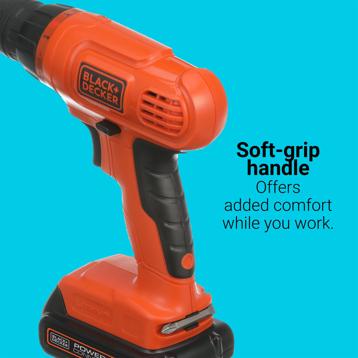 BLACK+DECKER soft-grip handle delivers comfortable operation during long DIY sessions.