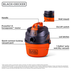 Black+Decker 4ft hose and attachments for versatile cleaning