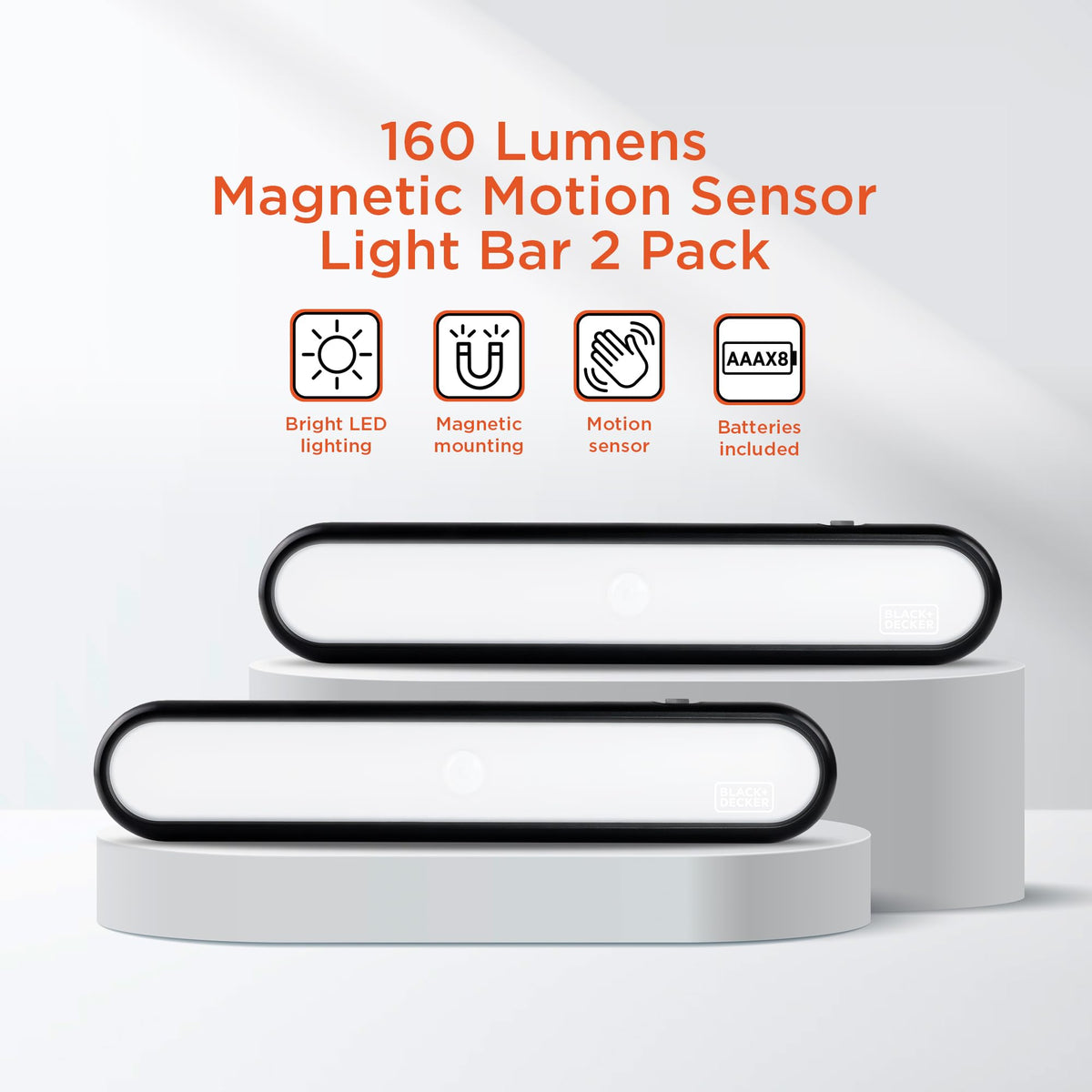 BLACK+DECKER LED light bar uses magnetic mount for quick tool-free installation.