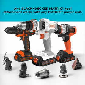 BLACK+DECKER MATRIX quick-connect system enables fast head swaps