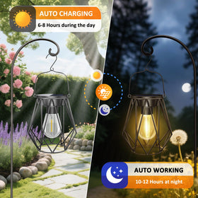 Blakapoo lanterns hang easily thanks to a sturdy metal hook