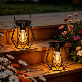 Blakapoo solar lantern for outdoor hanging provides warm light for patios and pathways