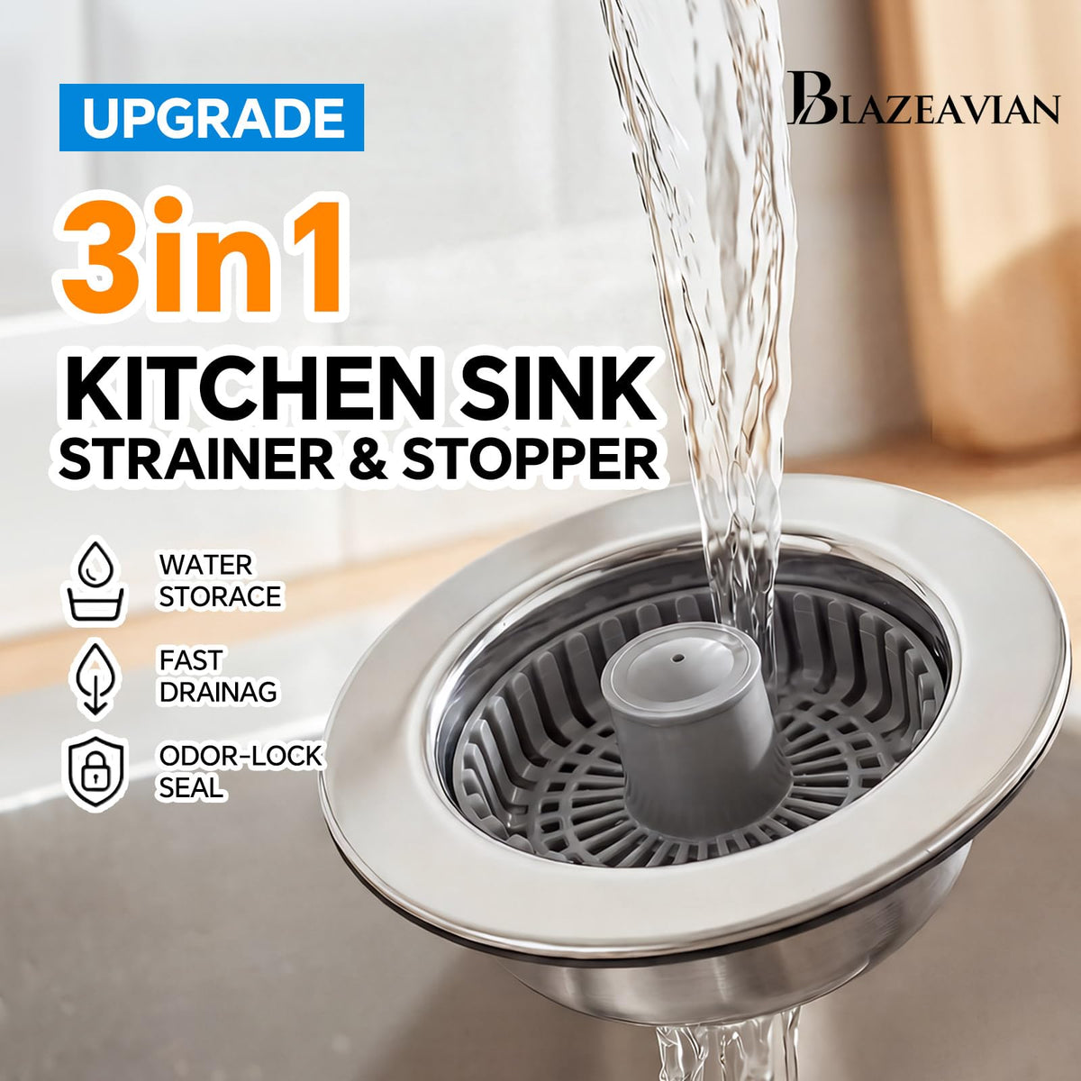 Extra basket strainer included for added clog protection during dishwashing.