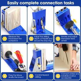 BLEKOO slider attachment shows adjustable height for various material thicknesses.
